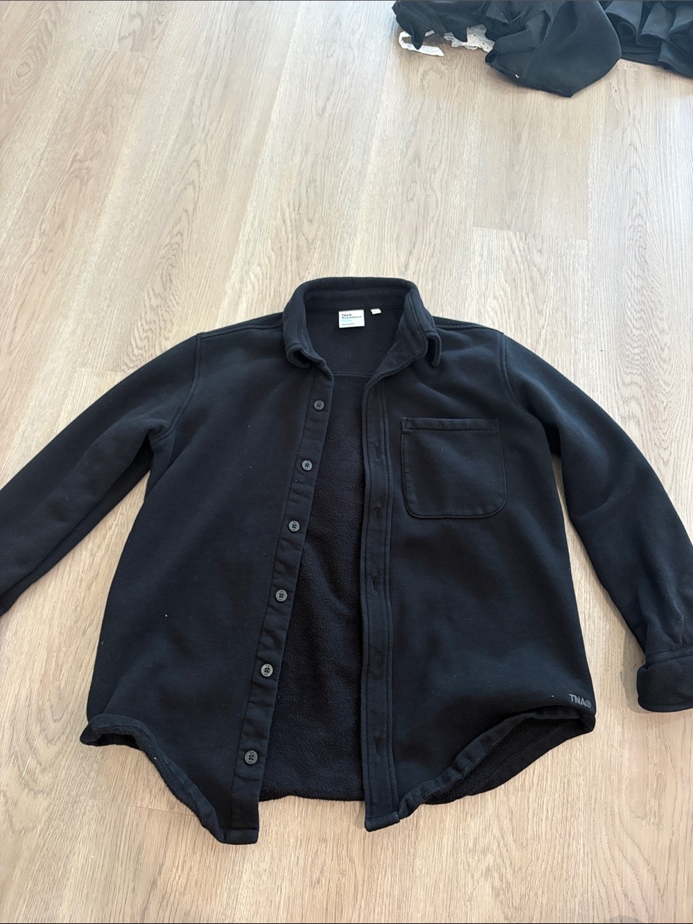 TNA Black Long-Sleeve Button-Up Shirt Jacket